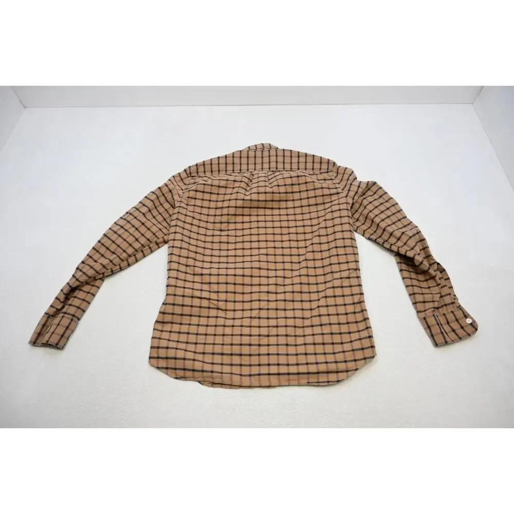 J Crew Flex Oxford Slim Fit‎ Dress Shirt Plaid Button Up Long Sleeve Mens Medium